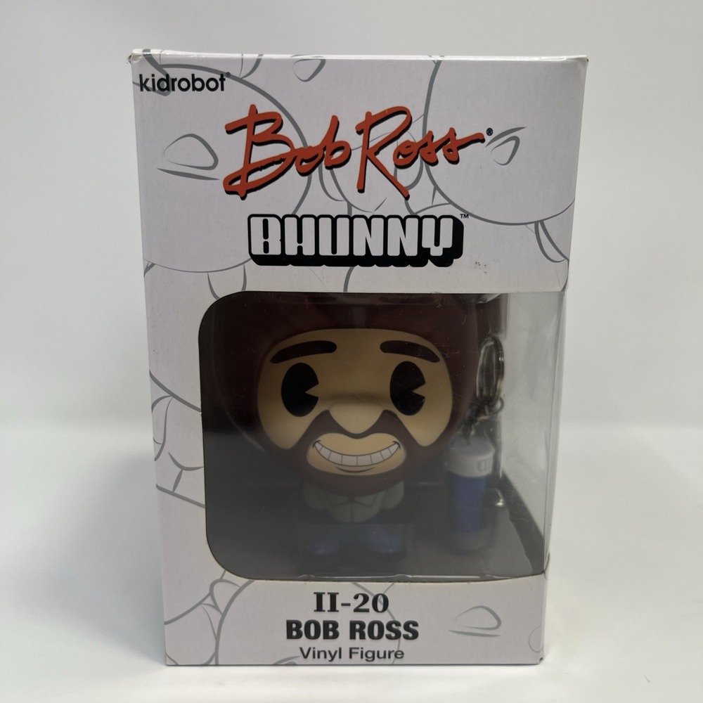 Kidrobot Bhunny Bob Ross II-20 Vinyl Figure and Keychain